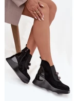 Dámské kotníkové boty na platformě D&A – černé