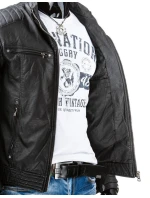 Pánská kožená bunda černá TX3247