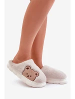 Dámské Kožené Pantofle Medvědi Béžové Firedi