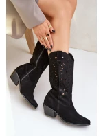 Semišové Kozačky S Prodyšným Svrškem Černé Zazoo 3609