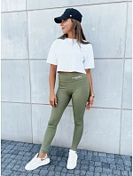 Dámské sportovní legíny SIMPLE LIFE UY1614 khaki - FashionStreet