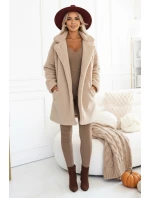 619-1 Pohodlný a elegantní žebrovaný dámský overal s výstřihem - moka pěna 619-1 Pohodlný a elegantní žebrovaný dámský overal s výstřihem - moka pěna