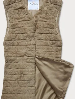 Kožešinová vesta ve velbloudí barvě s podšívkou (2114)