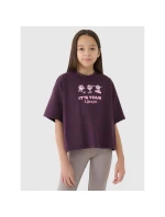 Dívčí oversize top s potiskem 4F 4FJRSS25TTSHF2587-50S