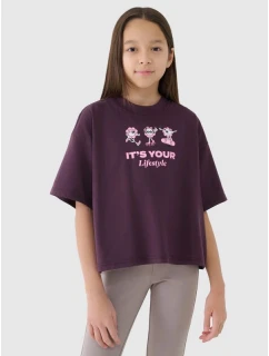 Dívčí oversize top s potiskem 4F 4FJRSS25TTSHF2587-50S
