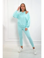 3dílný set mikina + top + legíny mint 3dílný set mikina + top + legíny mint
