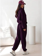 Dámská souprava z velurového úpletu v barvě lilku FashionStreet AY1251