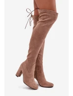 Dámské kozačky na podpatku béžové Xamarin