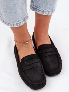 Dámské mokasíny z broušené kůže Big Star – černé