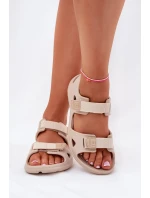Dámské pěnové sandály na platformě Big Star – béžové