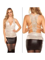 Sexy Partytop s výšivkou  - KouCla