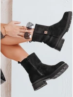 Dámské černé semišové boty FashionStreet ZY1115