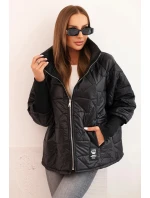 Dámská prošívaná bunda s krátkým střihem a stojáčkem černá