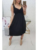 Šaty se širokými ramínky černé