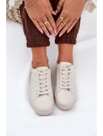 Nízké Dámské Tenisky Z Eko Kůže Big Star NN274578 Béžové Nízké Dámské Tenisky Z Eko Kůže Big Star NN274578 Béžové