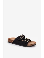 Dámské sandály na korkové platformě se zlatými sponami černé Lisavionea Dámské sandály na korkové platformě se zlatými sponami černé Lisavionea