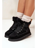 Dámské Zimní Boty Na Platformě S Kožíškem Big Star SS274369 Černé