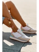 Dámské semišové tenisky Big Star HI-POLY SYSTEM – béžovo-bílé