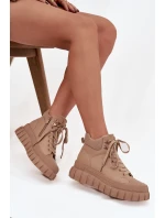 Dámské zateplené kotníkové boty trapery Carenna – camel Dámské zateplené kotníkové boty trapery Carenna – camel