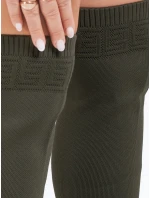 Dámské kozačky nad kolena zelené FashionStreet ZY1134