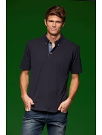Daiber JN 964 Pánské piqué polo button-down 02.0964 white/navy/white Daiber JN 964 Pánské piqué polo button-down 02.0964 white/navy/white
