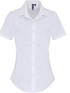 Premier PR 346 Popelínová elastická halenka s kr. rukávem 39.0346 white