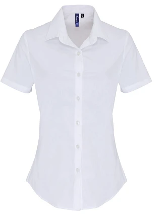 Premier PR 346 Popelínová elastická halenka s kr. rukávem 39.0346 white Premier PR 346 Popelínová elastická halenka s kr. rukávem 39.0346 white