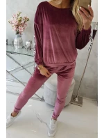 Láska velurová sada tmavě růžová