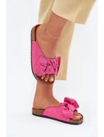 Dámské Sandály Na Korkové Podešvi S Mašlí Fuchsie Seressa
