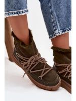 Dámské sněhule s tkaničkami tmavě zelené Isalisse