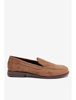 Dámské mokasíny Loafersy z eko semiše hnědé Laisie Dámské mokasíny Loafersy z eko semiše hnědé Laisie