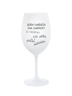 SVAŘÁČEK - bílá  sklenice na víno 350 ml
