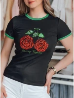 Dámské flitrované tričko ROSAWIS černé FashionStreet RY2846