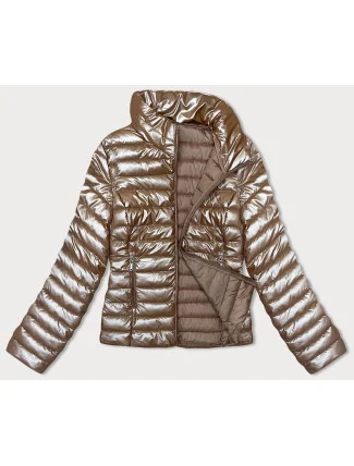 Prošívaná dámská bunda v karamelové barvě se stojáčkem (16M9110-84) Prošívaná dámská bunda v karamelové barvě se stojáčkem (16M9110-84)