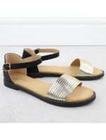 Dámské černo-zlaté sandály Filippo DS6917