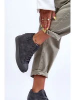 Dámské Kožené Tenisky Na Koturnu Big Star MM274005 Šedé