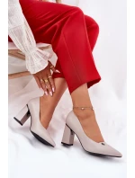 Elegantní Lodičky Na Podpatku Vinceza 62224 Šedé