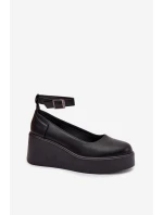 Dámské polobotky na platformě s páskem Černé Belvissa