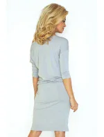 Dámské sportovní šaty netopýří střih na zavazování s kapsami šedé - Šedá - Numoco