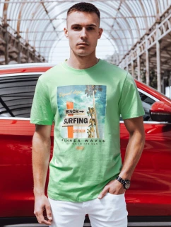 Pánské zelené tričko s potiskem FashionStreet RX5498