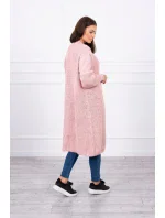 Svetr dlouhý kardigan pudrově růžový