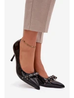 Lakované lodičky s mašlí Černé Janisse Lakované lodičky s mašlí Černé Janisse