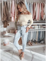 Dámská halenka s odhalenými rameny SHOWIT béžová FashionStreet MY2428