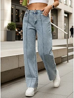 Dámské široké džíny s vysokým pasem modré FashionStreet UY2973