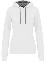 Kariban K 465 Dámská mikina s kontrastní kapucí 20.K465 white/fine grey Kariban K 465 Dámská mikina s kontrastní kapucí 20.K465 white/fine grey