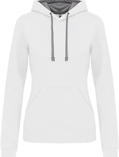 Kariban K 465 Dámská mikina s kontrastní kapucí 20.K465 white/fine grey