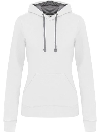 Kariban K 465 Dámská mikina s kontrastní kapucí 20.K465 white/fine grey Kariban K 465 Dámská mikina s kontrastní kapucí 20.K465 white/fine grey