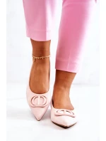Semišové špičaté baleríny světle Růžové Neriso
