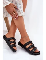 Dámské Pantofle S Pásky Černé Pasiriela Dámské Pantofle S Pásky Černé Pasiriela