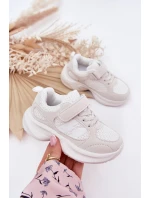 Dětské sportovní boty tenisky na suchý zip bílé Selinea